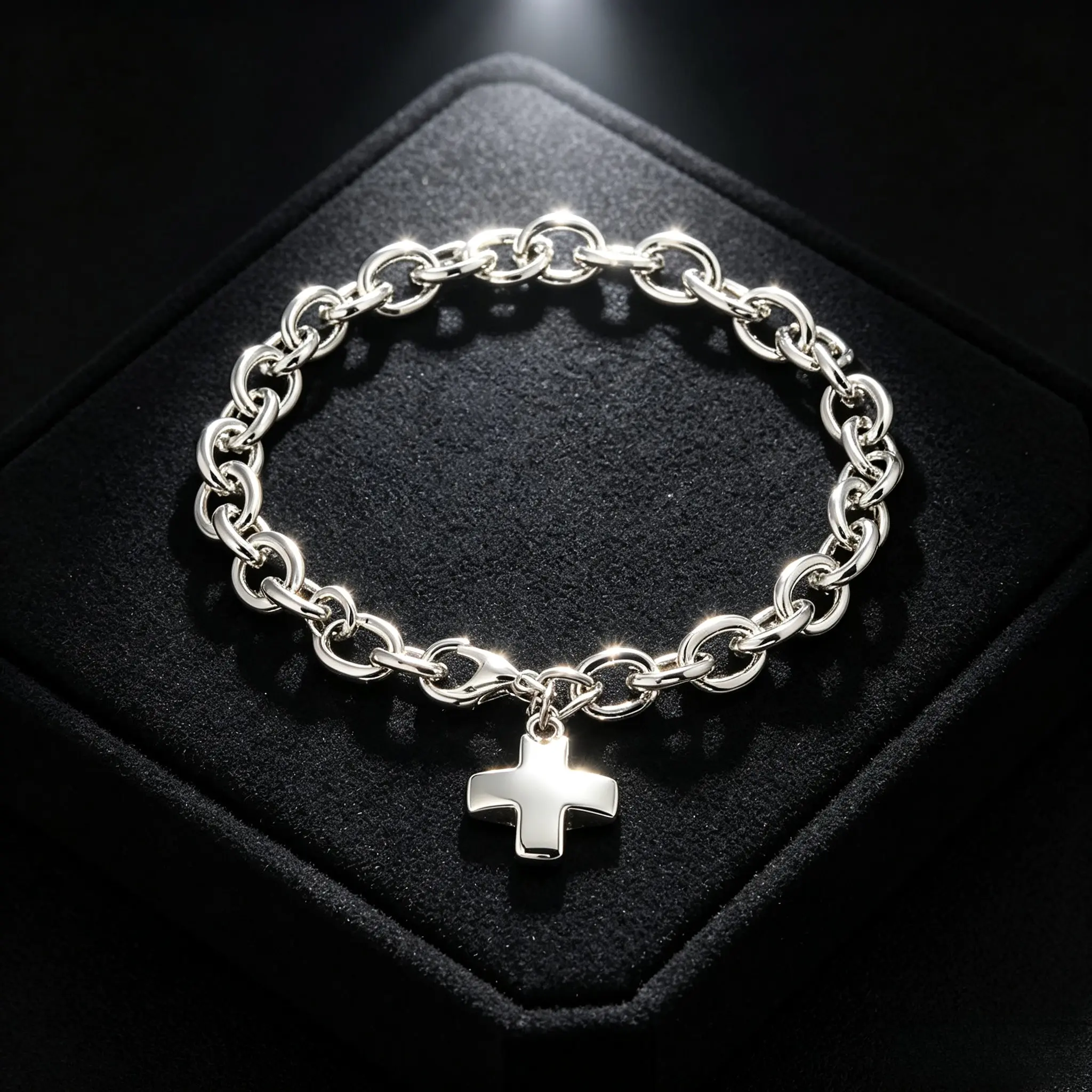 Minimalist Cross X-Shaped Charm Silver Fashion Bracelet - Unisex Fit, Everyday Wear, Year-Round Accessory, Ideal for Banquets, Birthday Gifts, Holiday Presents