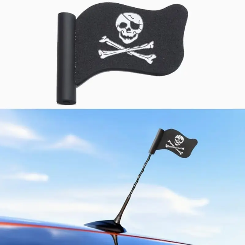 Cool Pirate Flag Car Antenna Decoration, Vehicle Exterior Accessory, Skull Roof Flag, Boost Your Car's Appeal, Instantly Stylish Car Accessory, Auto Exterior Accessories