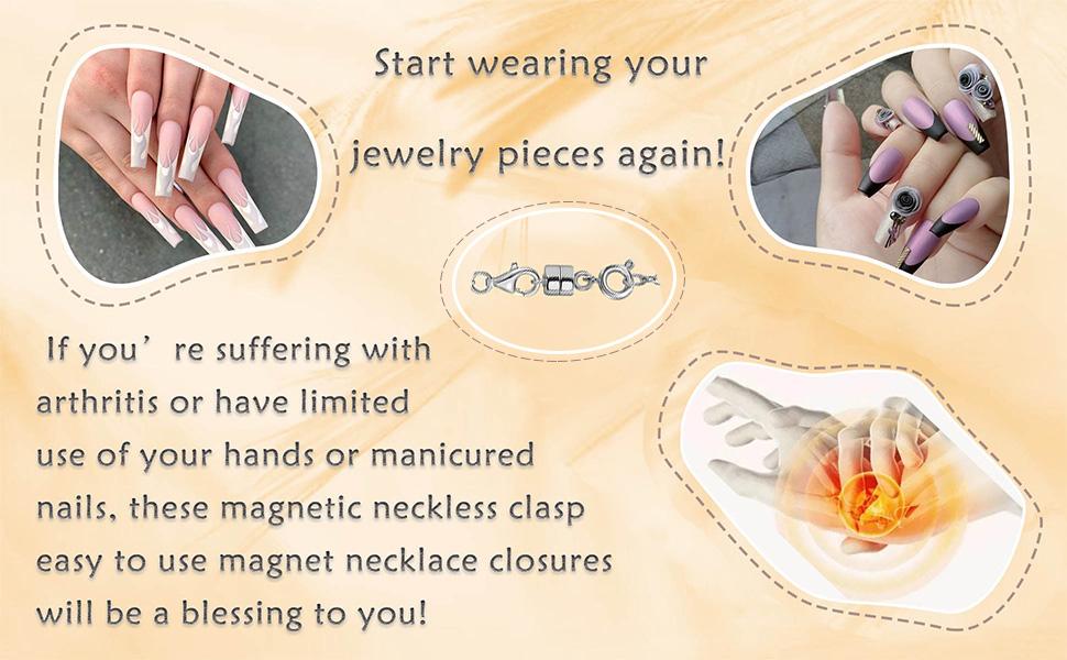 Magnetic Necklace Clasps and Closures 18K Gold and Silver Plated Bracelet Converter Clasp,Suitable for Necklaces Chain Extender