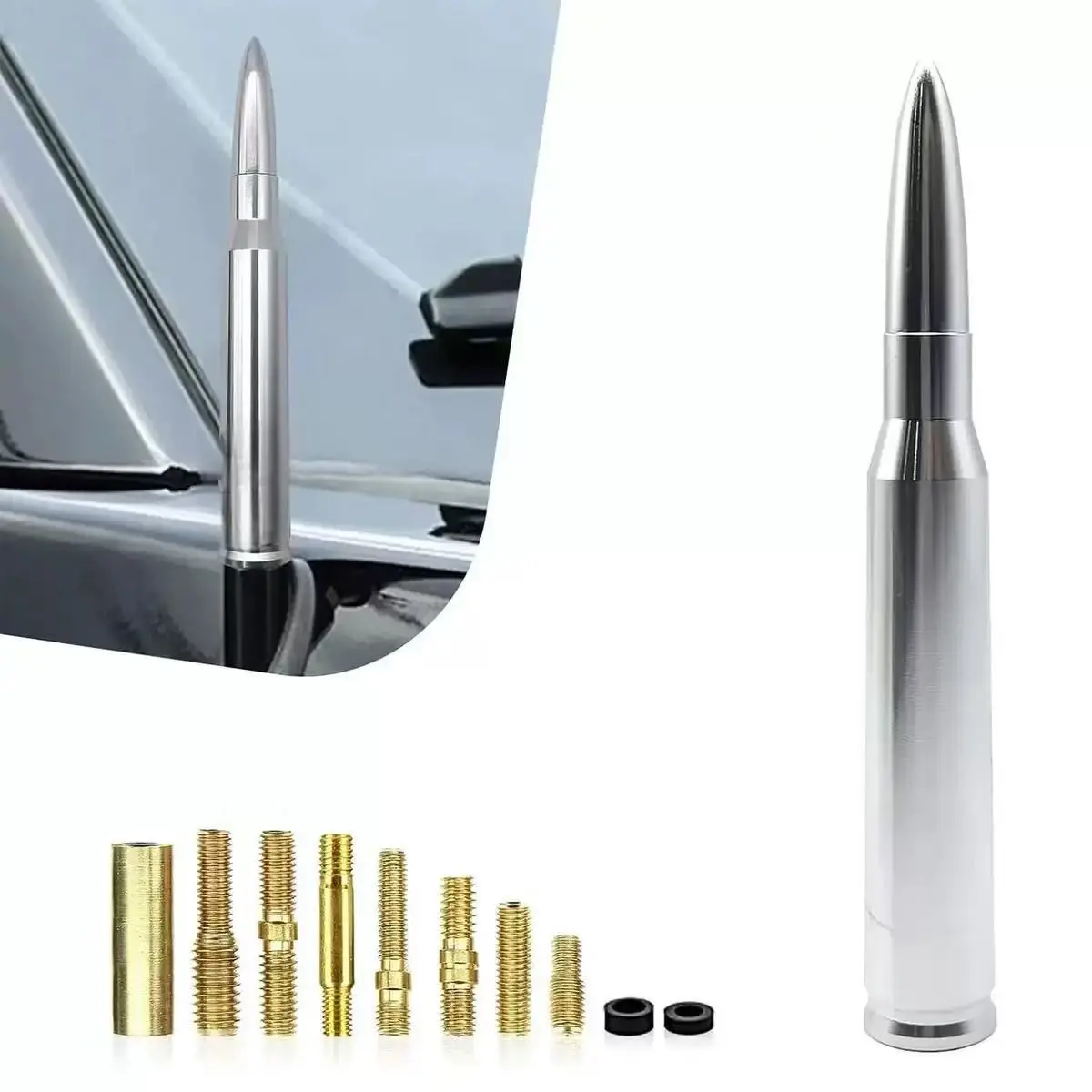 14cm Bullet Car Antenna Am/fm Universal, 5.5 Inch Long Short Antenna, Replace Original, Radio Reception, Decorative, Scratch-Resistant, Car Antenna Replacement