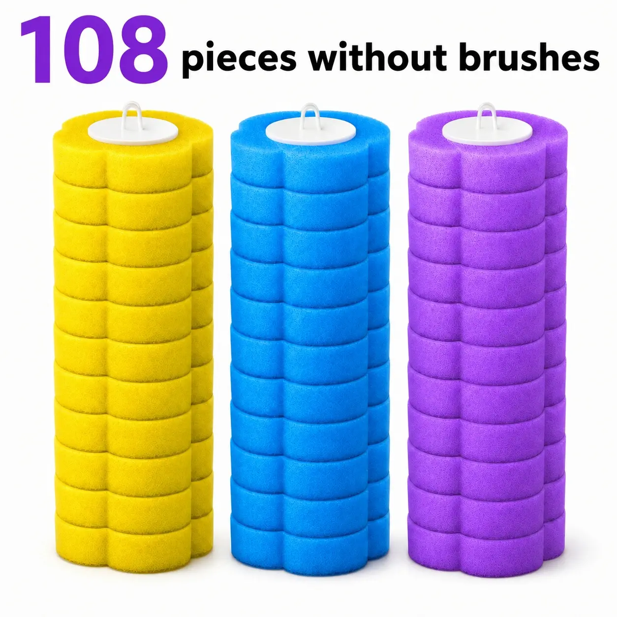 108pcs/72pcs/36pcs/24pcs  Disposable Toilet Brush Heads, Toilet Bowl Wand Refills for Toilet and Bathroom Cleaning, Disposable Toilet Cleaner Refill Pads for Washroom Mats Brush Cleaning System brush refill