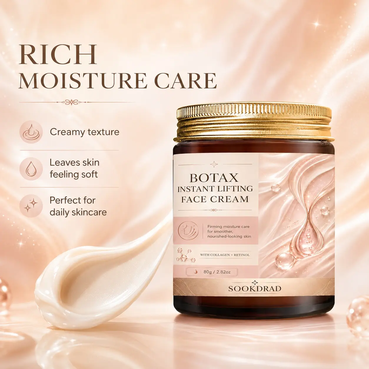 Botax Instant Lifting Face Cream, with collagen, retinol, firming, moisturizing, smoothing, nourishing, for face, 80g/2.82oz