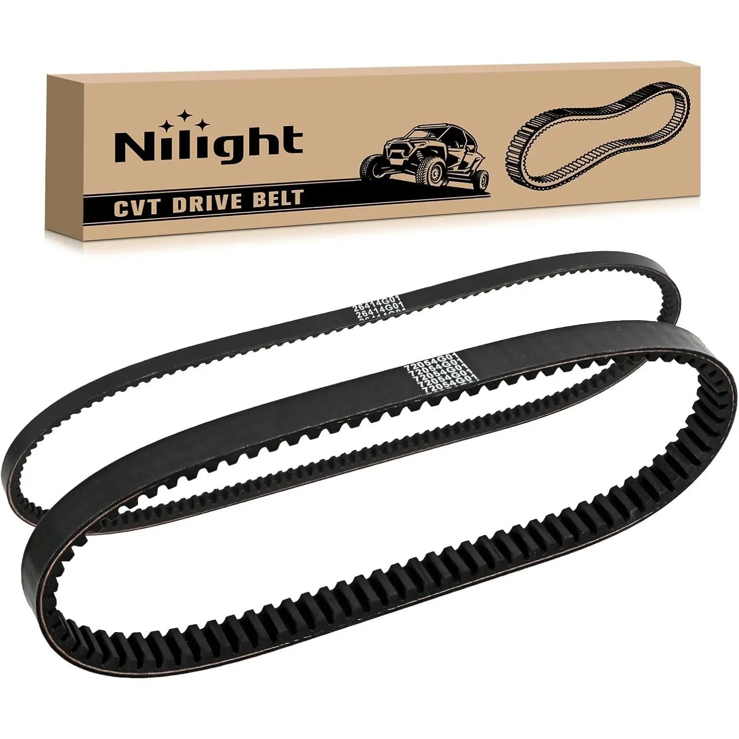 Nilight Clutch Drive Belt & Starter Belts Kit for EZGO TXT Cushman Express Marathon Medalist ST 4-Cycle Gas Golf Cart 1994-2013 (Part#72054G01,72024G01,72025G01,26414G01) - Smooth Engagement, Aramid Rubber, Nylon Fabric, High Tensile Strength, Flexibility