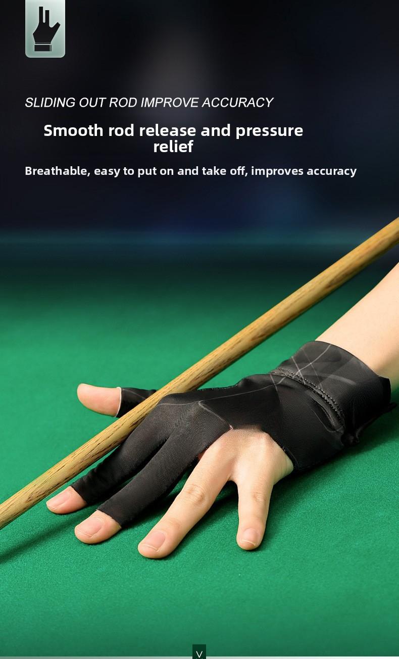 Professional billiard gloves, lightweight and breathable, three-finger open-finger gloves, snooker table ball non-slip gloves, single piece