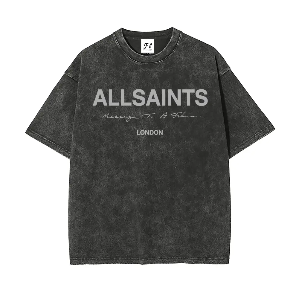 Men’s 100% Cotton Washed  Allsaints  Print T-Shirt, Casual Short Sleeve Crew Neck Sports Style , Soft Breathable  Top for Daily Wear, Travel, Outdoor Activities and Summer Casual Fashion trendy streetwear tee vintage unisex graphic youth slogan funny