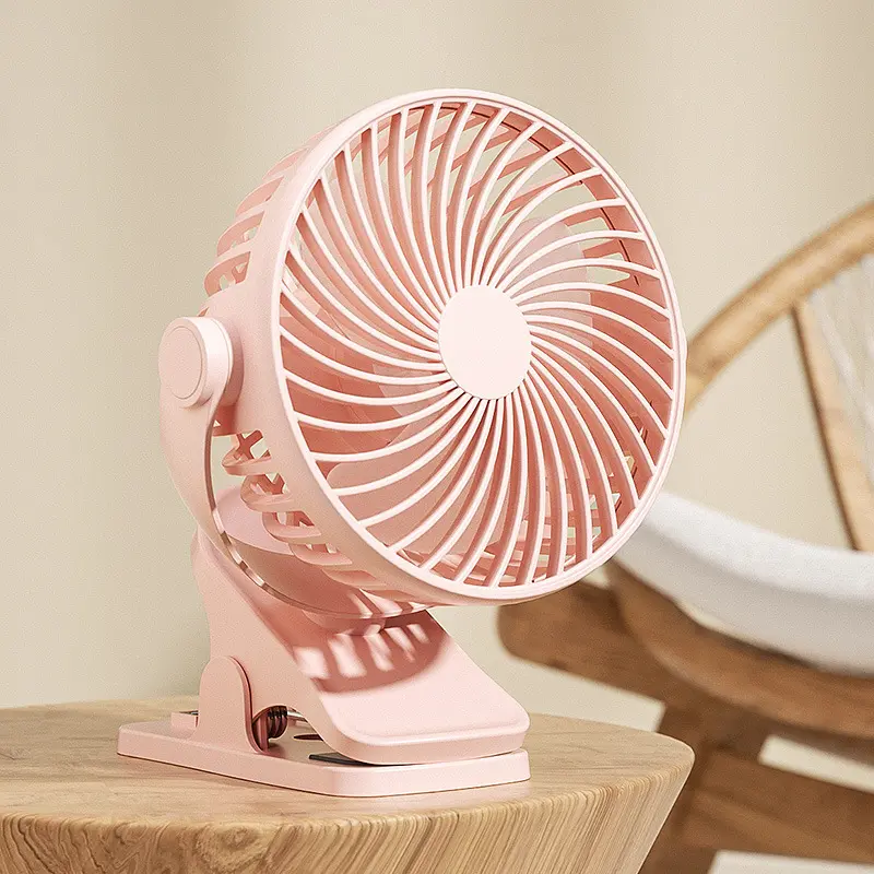 USB Rechargeable Clip Fan With Built-in Table Light Portable Cooling Fan For Home Dorm Bedside Outdoor Daily Use