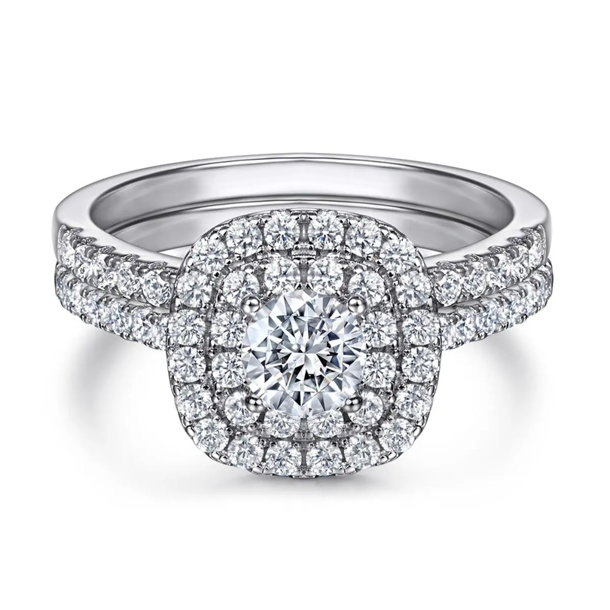 Women's 925 Sterling Silver Ring - Classic European-American Design, Sparkling Diamond Inlaid, Sizes 6-10, High-End Jewelry for Marriage Proposal, Wedding Gift