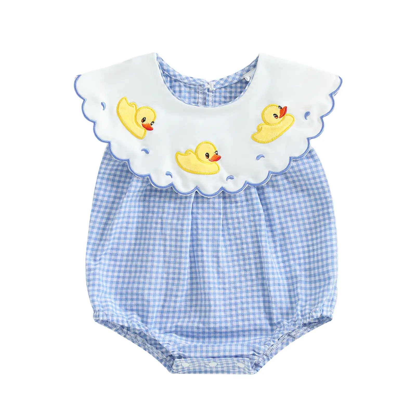 Baby Girl Summer Outfit Plaid Bubble Romper Vintage Smocked Outfits Farm Onesie Newborn Clothes Summer