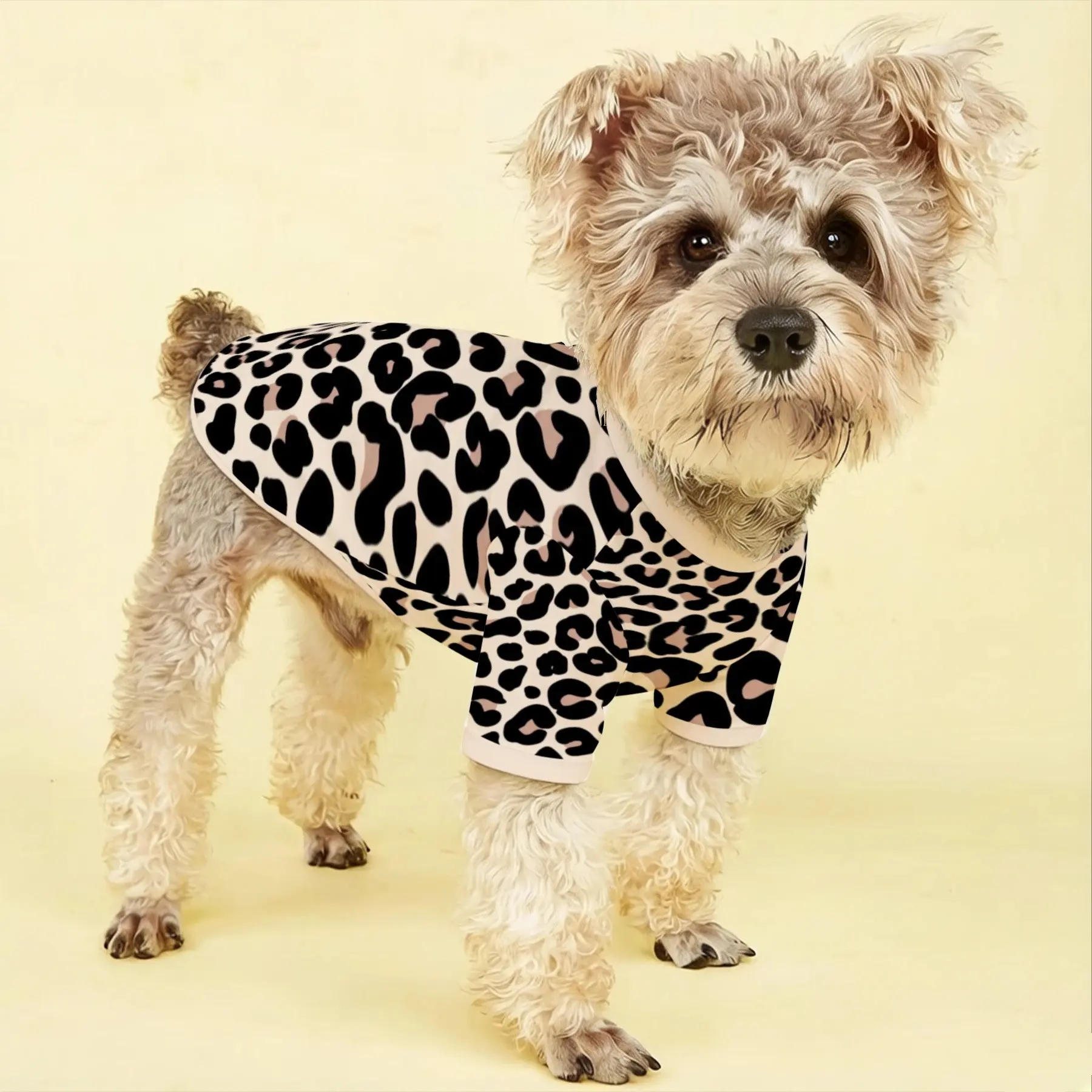 Pet Clothes for Dogs & Cats, Leopard Print Short Sleeve T-Shirt, Soft Breathable Lightweight, Cute Pet Apparel for All Seasons