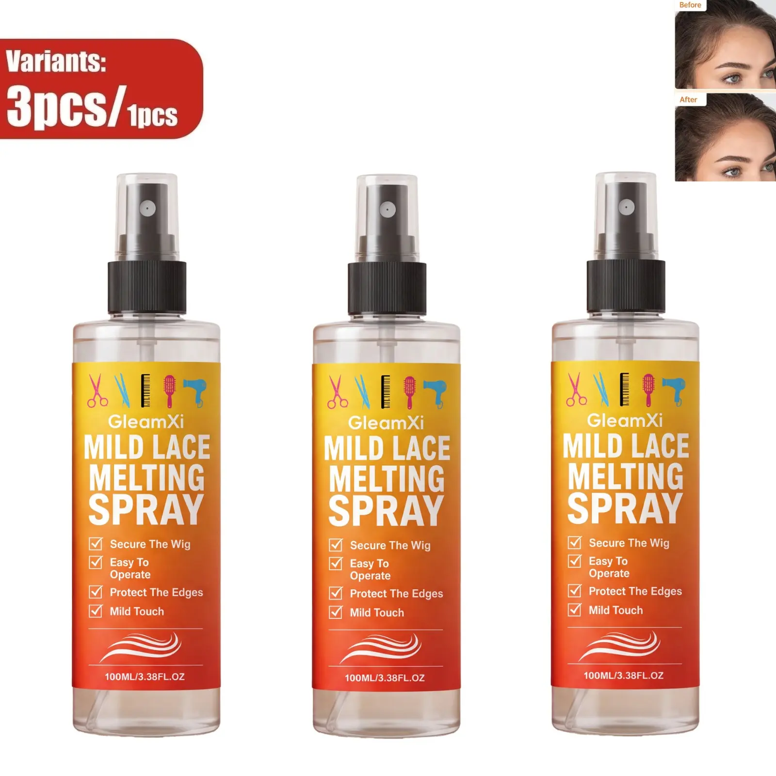 Lace Wig Adhesive Holding Spray, Gentle Formula for Secure Bond, Create Fluffy Natural Style, Easy‑to‑Use Lace Wig Grooming Styling Spray for Daily Use, Haircare