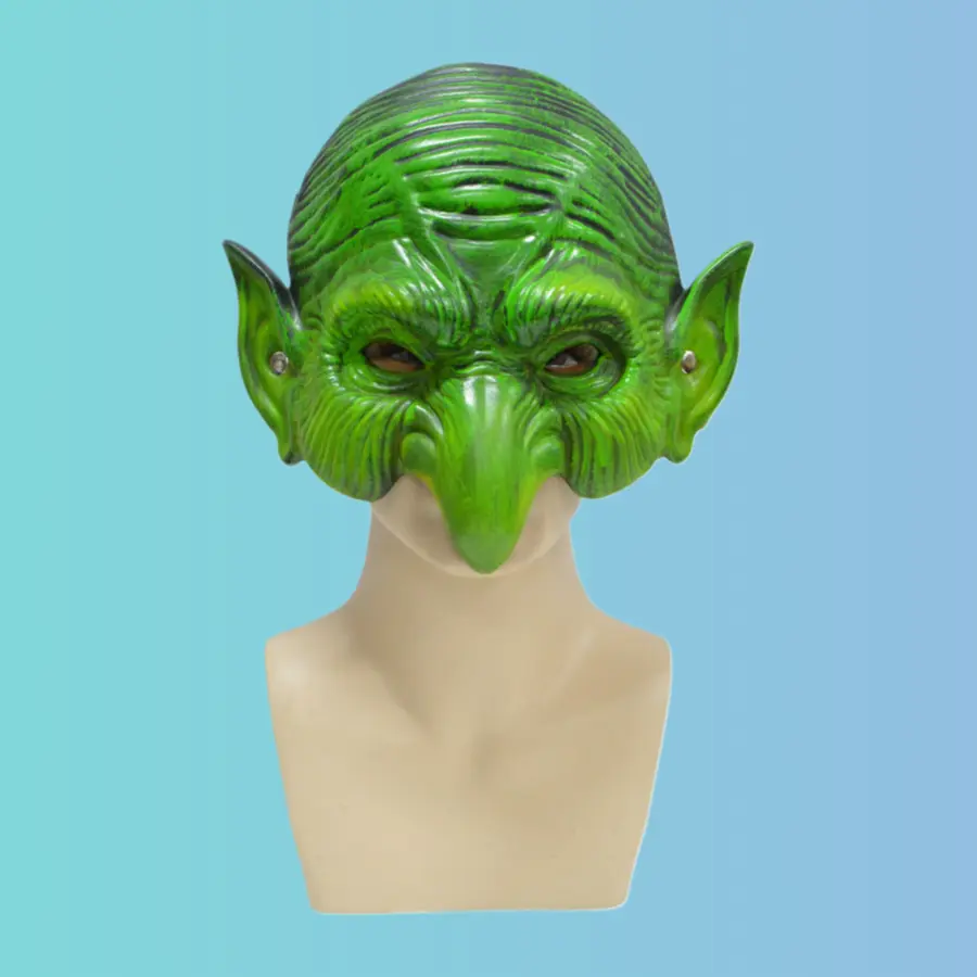 Scary Witch Mask with Wrinkled Face, Lightweight PU Foam Halloween Cosplay Accessory for Unisex Adults, 1 Size Fit, Accessories, One Size Fit