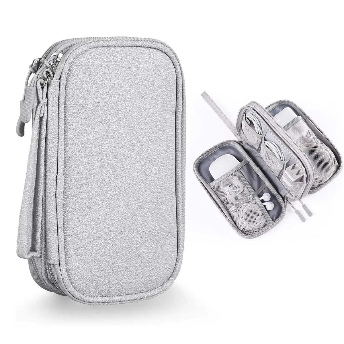 All-in-1 Travel Organizer Bag Pouch - Double-Layer Waterproof , Toiletries Bag, Airplane Accessories for Storing Cables, Makeup, Jewelry, Stationery, Wireless Bluetooth Earbuds Toiletries Travel Bag, Airplane Travel Accessories tiktokshopbacktoschool