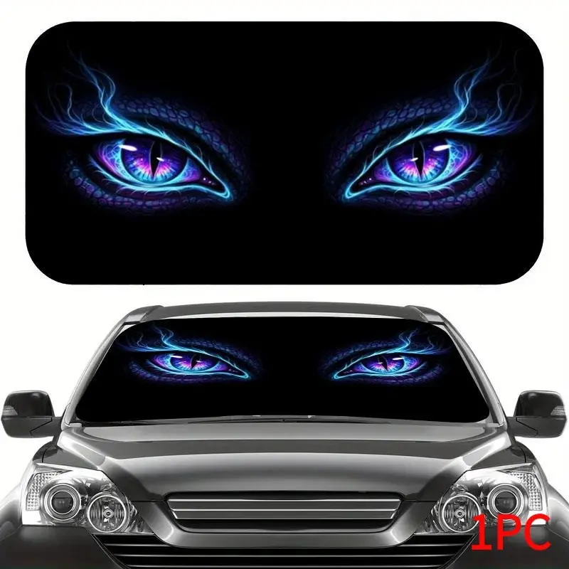 Car Sun Visor with Lash Pattern, UV Protection, Foldable, Summer Heat Shield, Fun Car Accessory, Fits Sedan, Suv, Off-Road Vehicles, Sunshade for Car Windshield, Front Windshield Sunshade, Sun Shade for Car Window