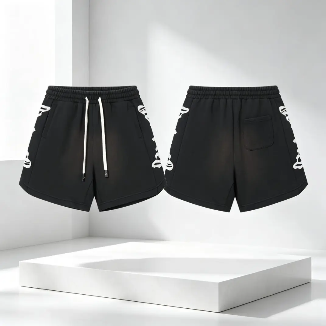 Trending Vintage Embroidered Cotton GOD SPEED Shorts Oversized Streetwear Athletic Shorts Drawstring Casual Y2K Hip Hop Summer Activewear Breathable Unisex Urban Fashion Gift