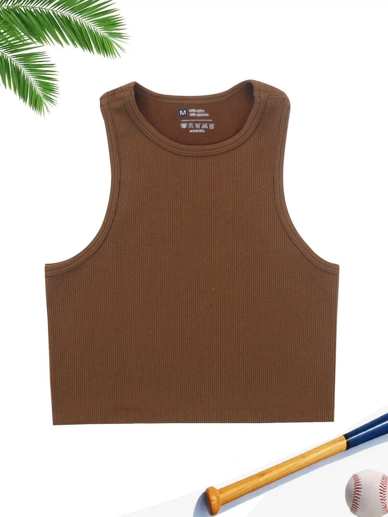 Women's Sleeveless Backless Vest, V-Neck Tie Front Design, Slim Fit, Cropped, Street Style, Athletic Gym Wear, Casual Daily, Indoor Outdoor, Womenswear