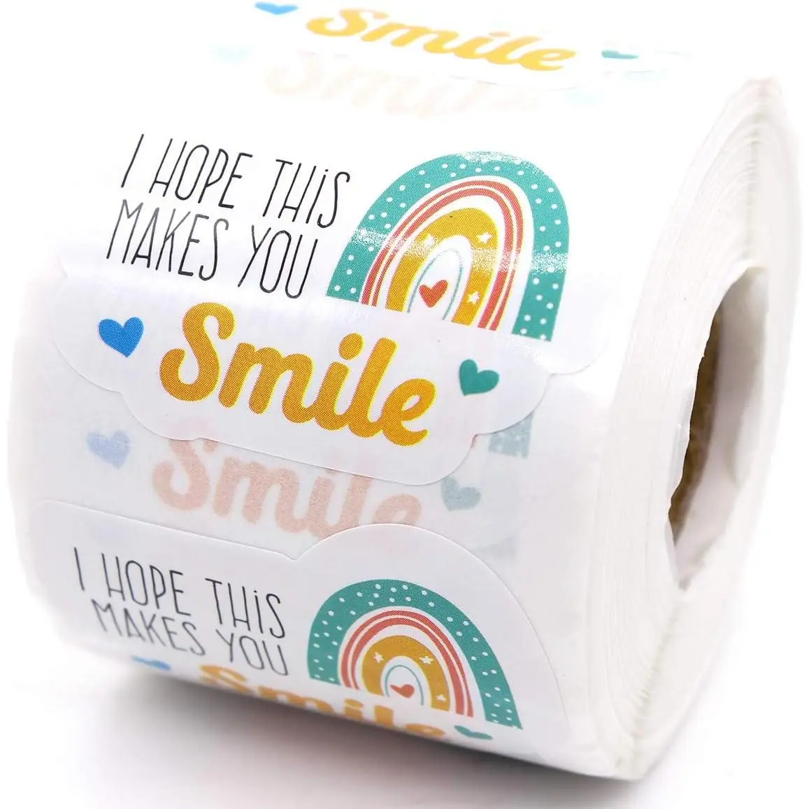 500 count 1.5 Inch I Hope This Makes You Smile Stickers,Rainbow Small Shop Sticker, Small Business Packaging Sticker