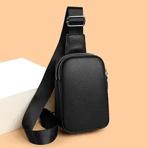 Luxury Genuine Leather Women's Chest Pack Shoulder Bag Fashion Messenger Sling Bag Brand Leisure Travel Bags Crossbody Unisex