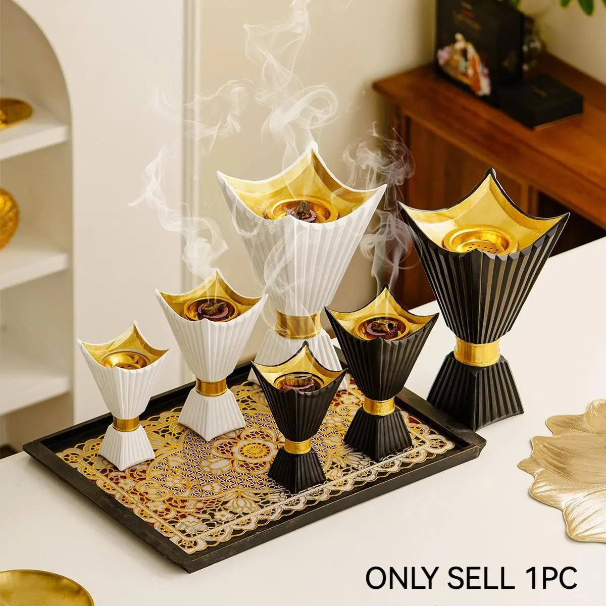 Creative Resin Incense Burner, Unique Arabic Home Fragrances Candle Holder, Elegant Desktop Decoration for Living Room, Home, Party, Tabletop Decor, Home Scent