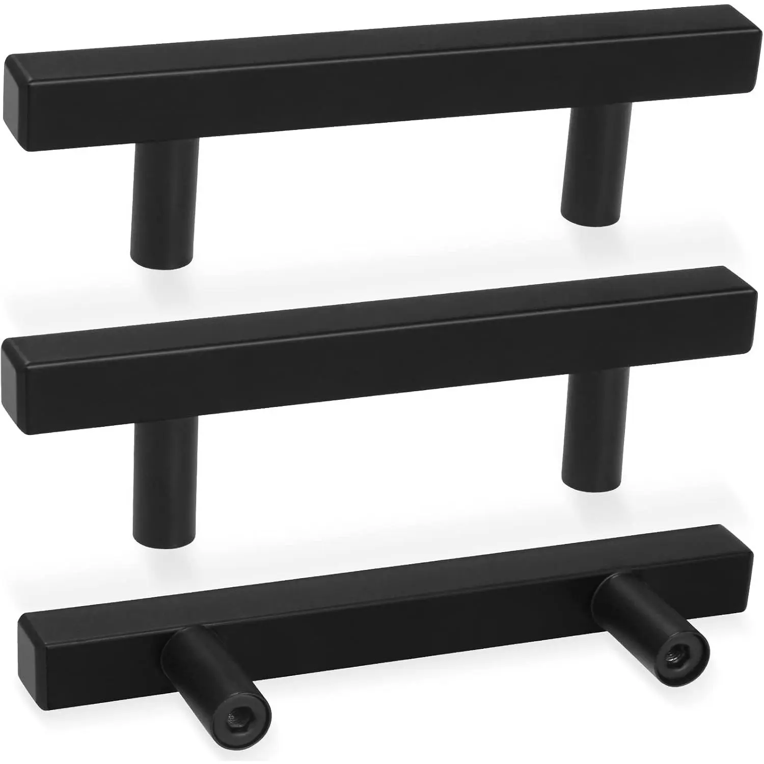 30 Pack Matte Black Kitchen Cabinet Handles, 5 Inch Stainless Steel Drawer Pulls with 3 Inch Hole Center, Black Cabinet Hardware for Cabinets and DrawersGift