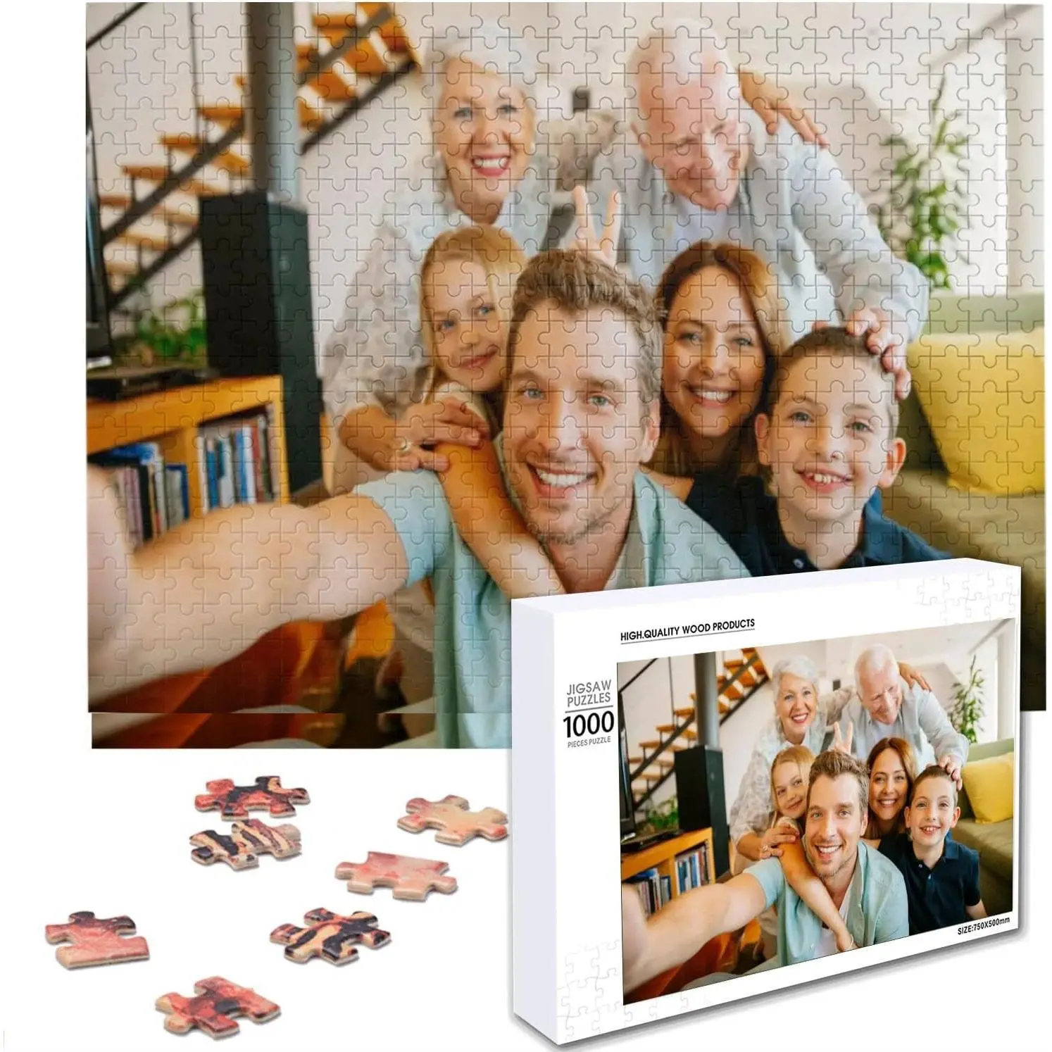 Custom Puzzles from Photos Custom Puzzle 1000 Pieces, Personalized Puzzle for Mom Dad Custom Mother's Day, Father's Day, Valentine's Day, Halloween, Christmas, Pet Gifts