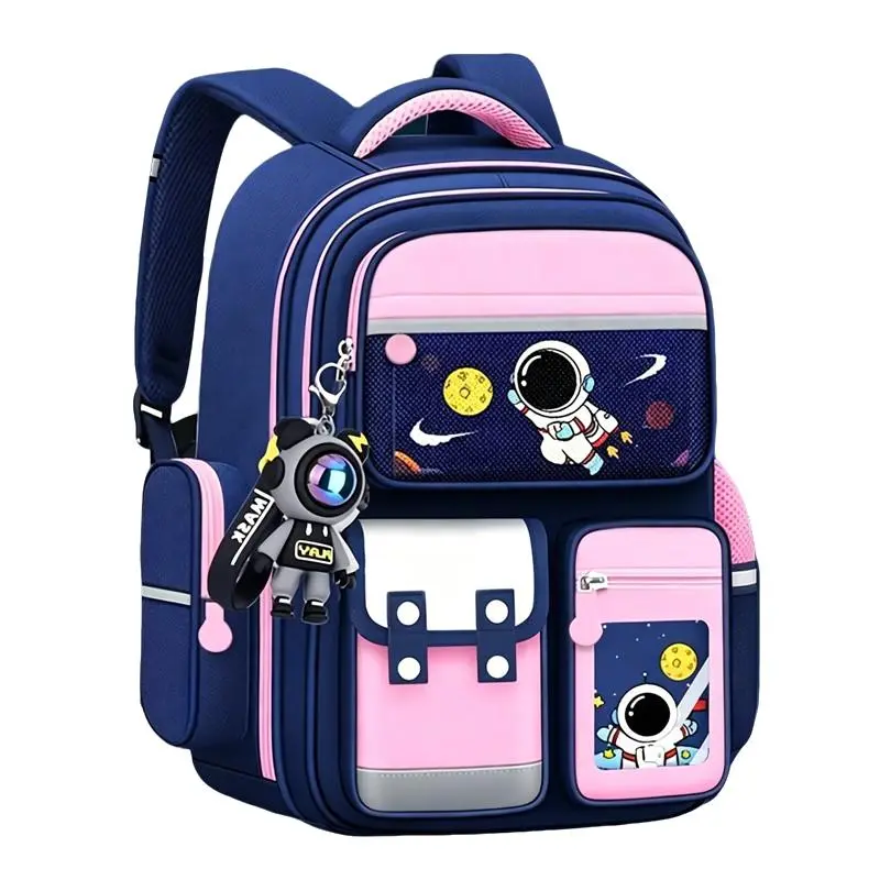 British Style Student Backpack, Astronaut School Bag, Multi-Layer Large Capacity, Adjustable Straps, Waterproof Oxford Fabric, Reflective Strip, School Girls Backpack, School Backpacks