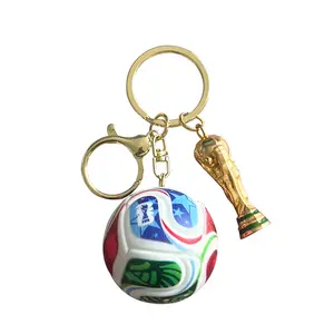 World Cup soccer keychain featuring a replica World Cup soccer texture paired with a mini Daiei Spirit cup pendant, capturing the excitement of match moments.