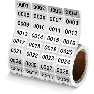 1-2000 Inventory Stickers,  Self-Adhesive Vinyl Number Stickers, Number Labels for Storage, Organization, Classroom, Indoor & Outdoor Use(0.39 x 0.78 Inch)