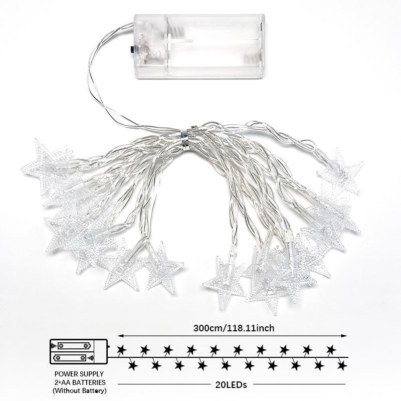 LED Star String Light, Battery Powered 9.8ft 20 Lamps Twinkle Light, Decorative Light for Bedroom, Party, Wedding, Christmas Tree, Indoor and Outdoor Decoration