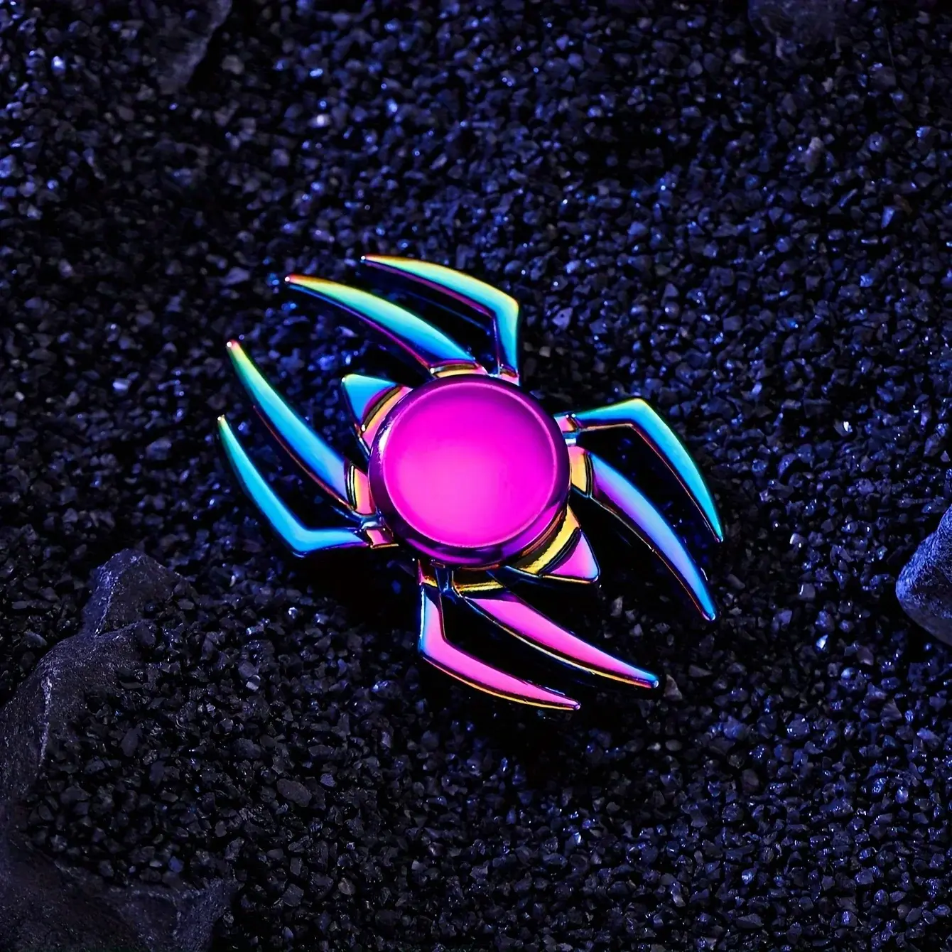 1pc Spider Fidget Spinner Toy - Premium Alloy Nylon Stress Relief Desk Toy, Boy’s Calming Tool, 3-Month Durability, Awesome Gift Idea, Halloween Christmas Present, Desk Decor