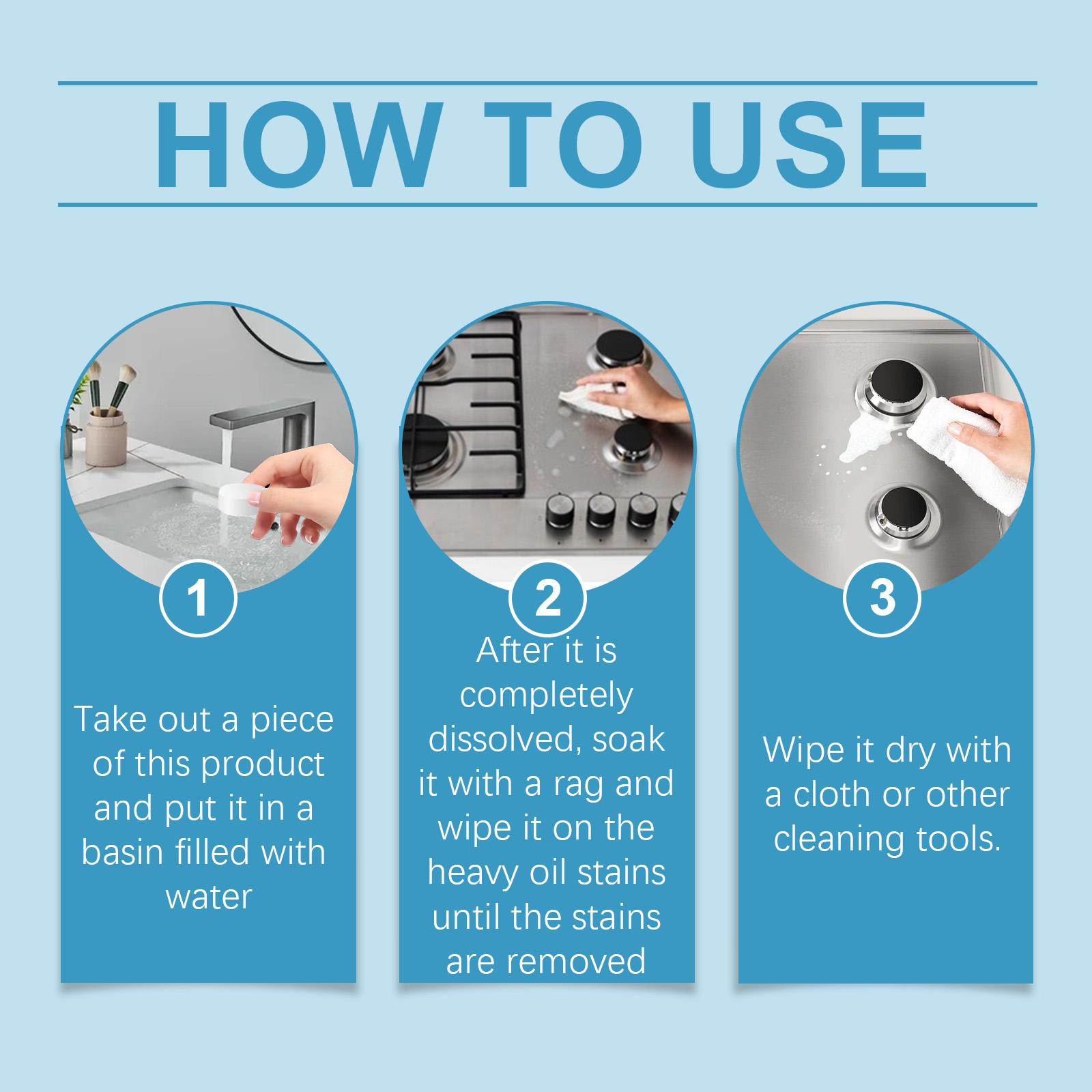 Kitchen grease cleaning tablets, multi-functional for household cleaning and removing grease and grime from kitchen stoves