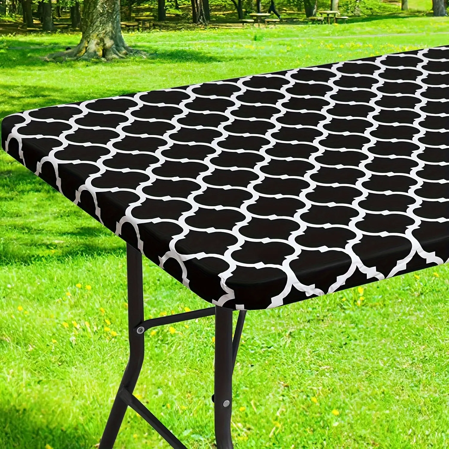 Rectangular Moroccan Vinyl Tablecloth, Waterproof Oil-Resistant Easy-Clean, Ideal for Indoor Outdoor Patio Picnic Camping Party Banquet Restaurant