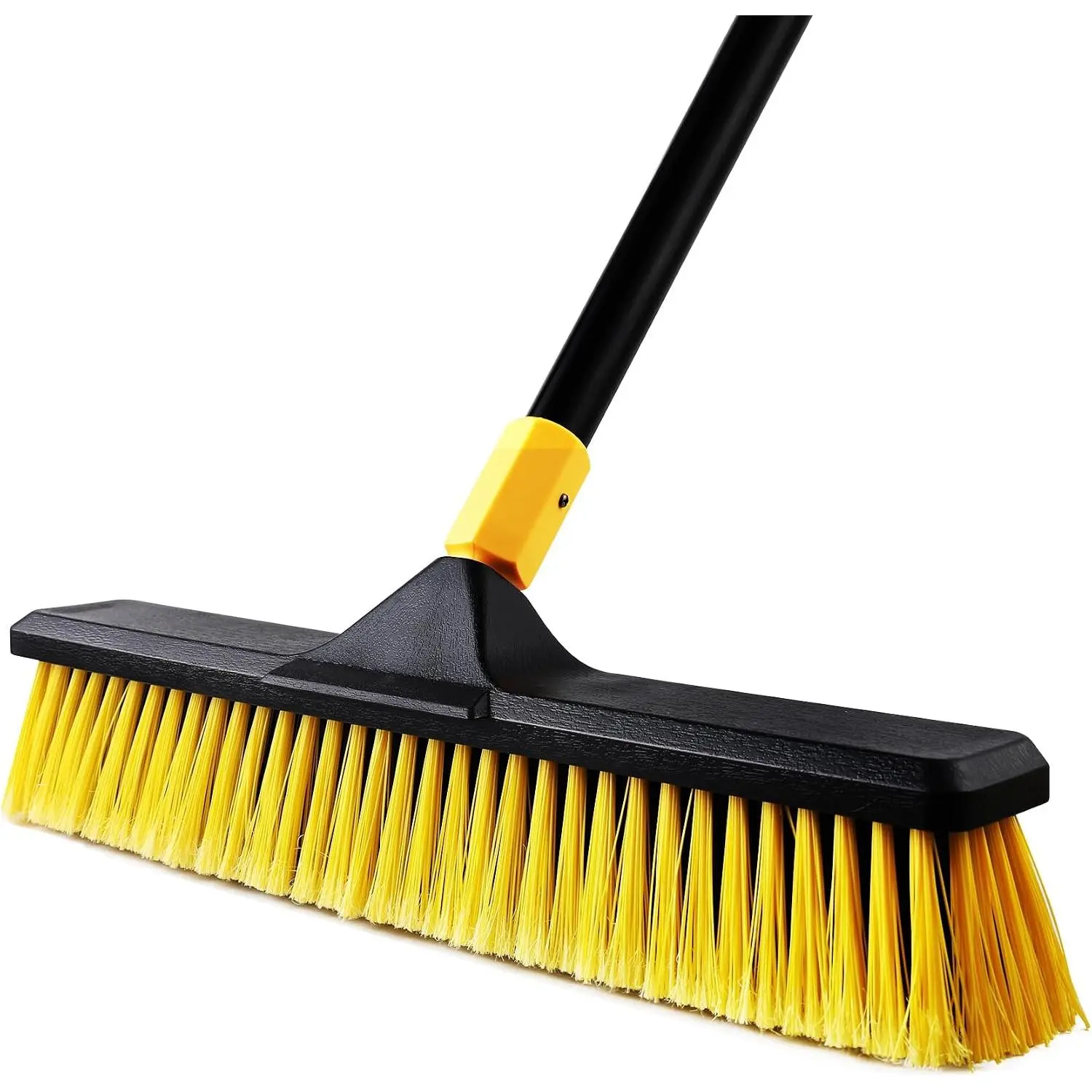 18 Inch Push Broom Heavy-Duty Outdoor Commercial Broom Brush Stiff Bristles for Cleaning Patio Garage Deck Concrete  Stone Tile Floor 65.3 inch Long