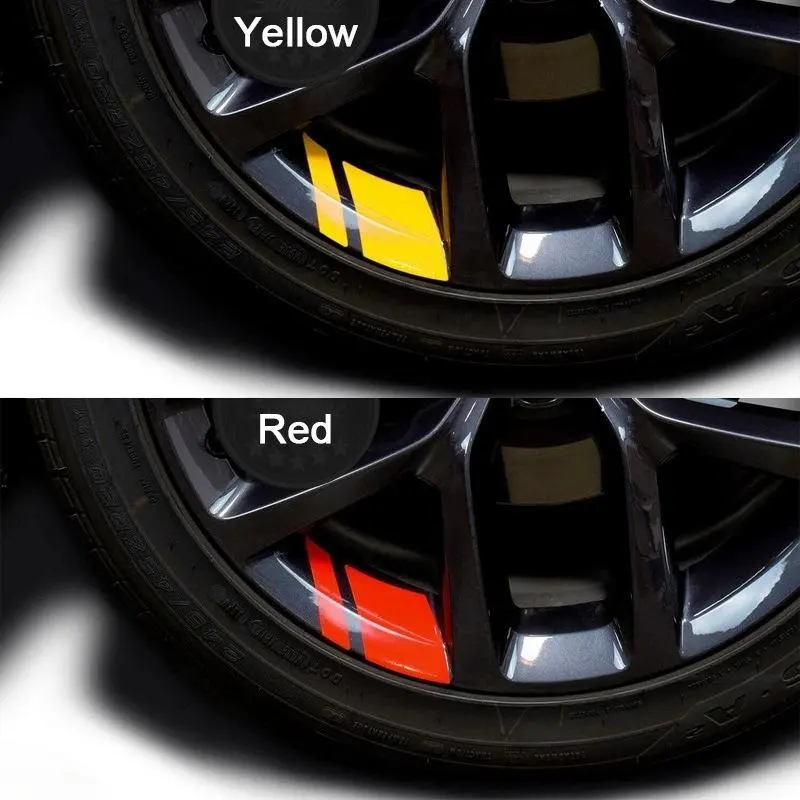 6Pcs Reflective Car Sticker Set, Creative Luminous Decor Decals, Waterproof Rim Stripes and Body Line Stickers for Vehicle Exterior Modification