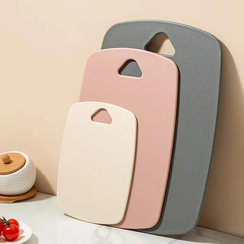 Cutting Board for Kitchen, Plastic Chopping Board, Thick Board for Meat, Veggies, Fruits, with Easy Grip Handle, Dishwasher Safe (Pink)