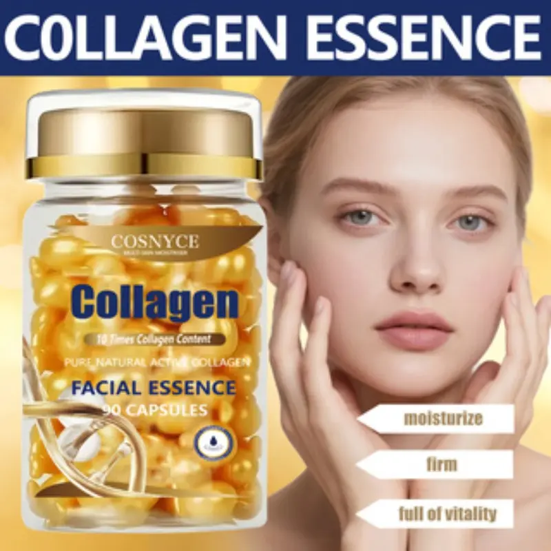 Collagen Essence Capsules, Pure Natural Active Collagen, Effective Skincare Essential, Large Capacity Jar Design, Beauty Wellness Supplement, Collagen Skin Glow
