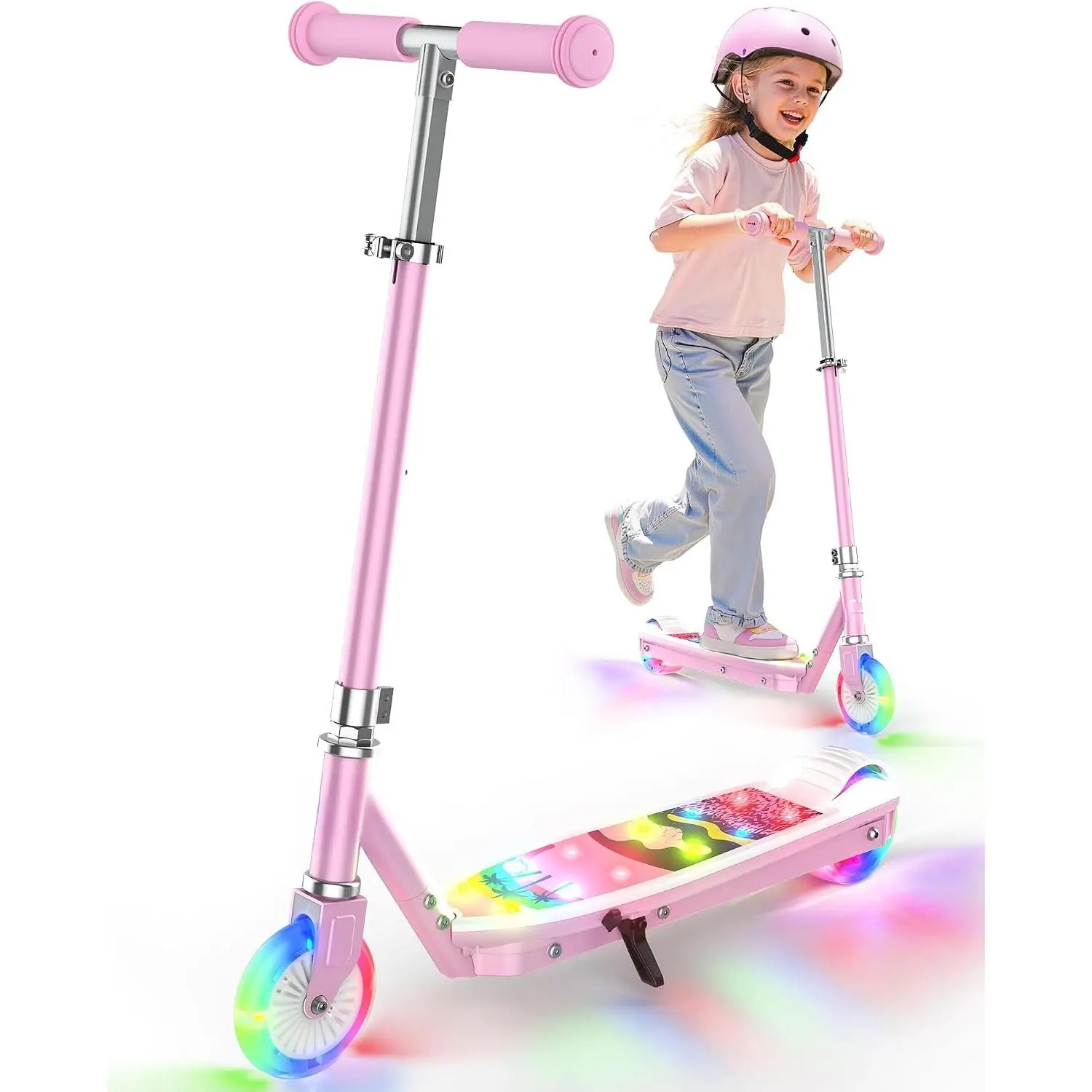 KS2 Kids Electric Scooter – 5 MPH Safe Speed, Foot Sensor Start, LED Lights, Adjustable Handlebar, 2 Hr Fast Charge, UL2272 Certified, Ages 6–12, 121 lb Max Load