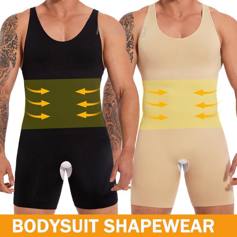 Men's Compression Bodysuit, Men Full Body Shaper Tummy Control Sleeveless Bodysuit ,Men One-Piece Shapewear For Indoor Outdoor shaping body suit