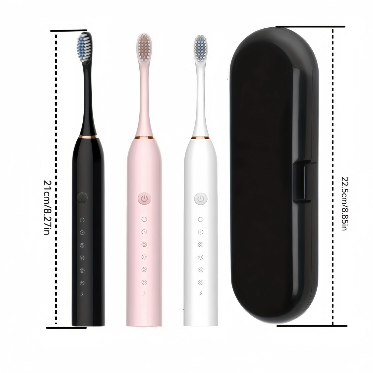 Electric Toothbrush With Brush Heads Set, Waterproof Sonic Toothbrush, USB Rechargeable Toothbrush For Adults, Stocking Filler