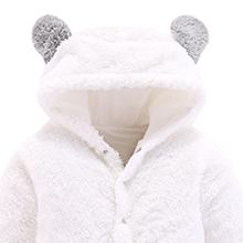 (New)Newborn Baby Cartoon Bear Snowsuit Winter Coat Fleece Hooded Jumpsuit Romper