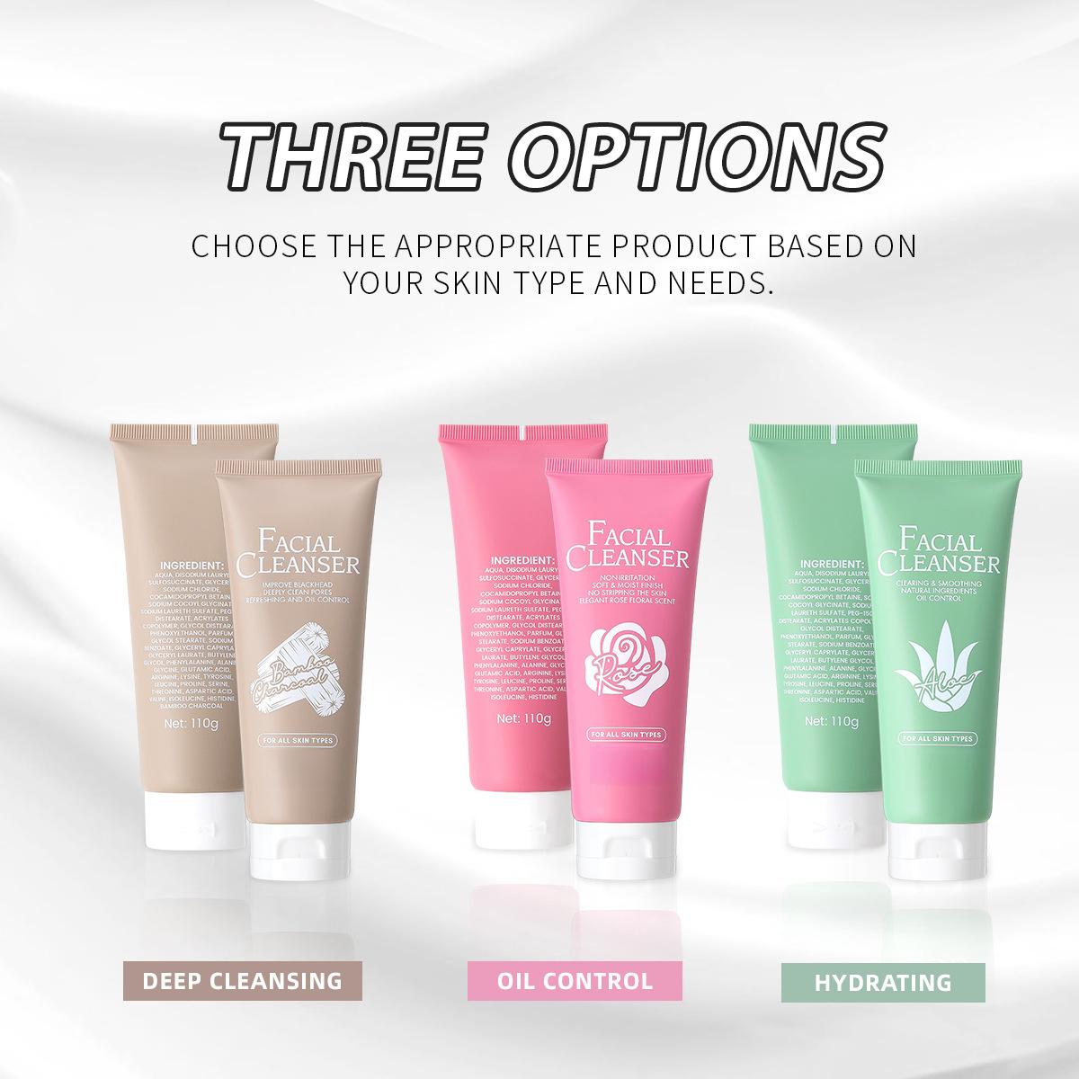 Oil-control facial cleanser cleans pores, removes oil, exfoliates, is gentle and non-irritating, and provides moisturizing hydration