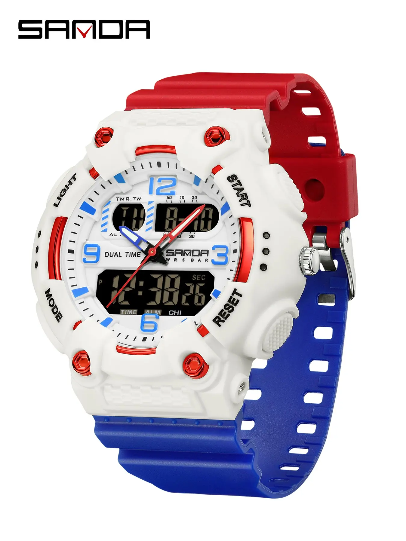 Fashion Super Cool Men's Sports Watches Waterproof, Water Resistant Watch Dual Display Digital Men Quartz Wristwatch, Alarm Clock Week Date Stopwatch Multifunction Luminous Watch For Man Ideal Holiday Gifts