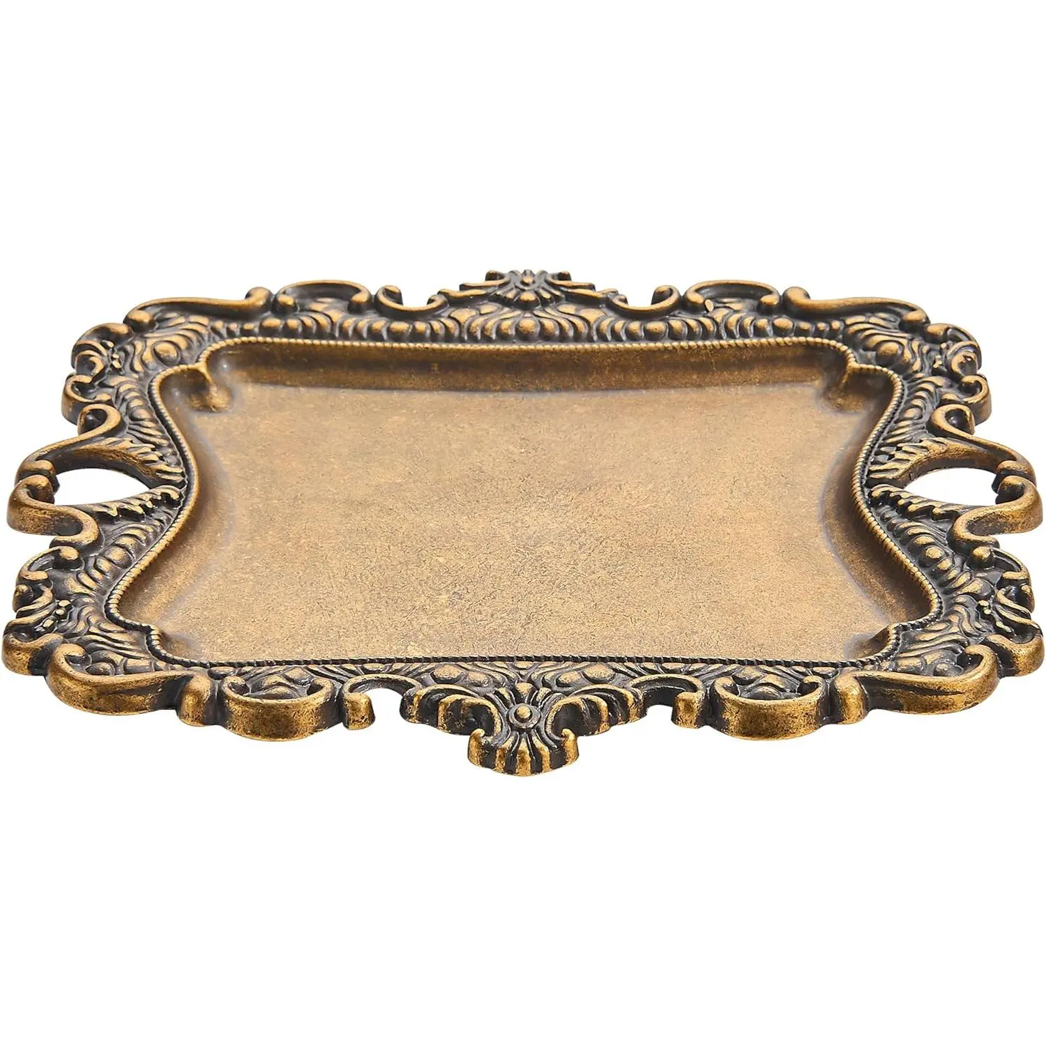 1 Pack Vintage Gold Jewelry Dish Antique Brass Jewelry Trays ideal for holding jewelry rings and small trinkets.