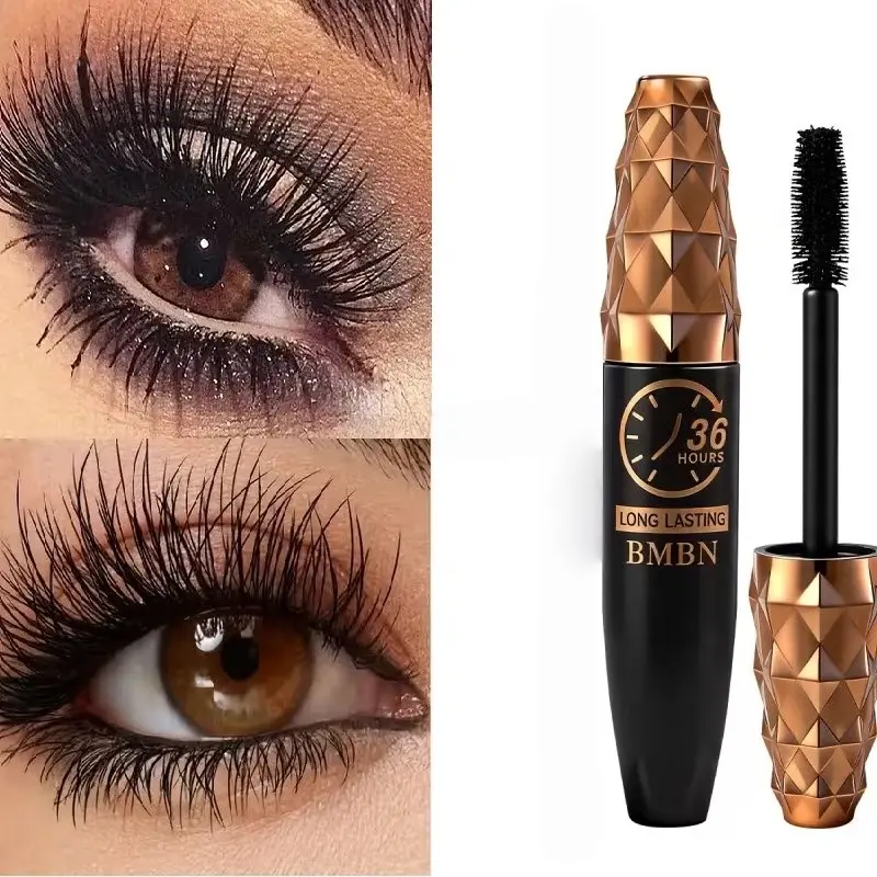 Black Fiber Mascara - Waterproof and Sweat-resistant, Lengthening and Thickening Long-lasting - Naturally Stain-resistant - Easy to Apply - Creates Long and Charming Lashes, Women's Cosmetics