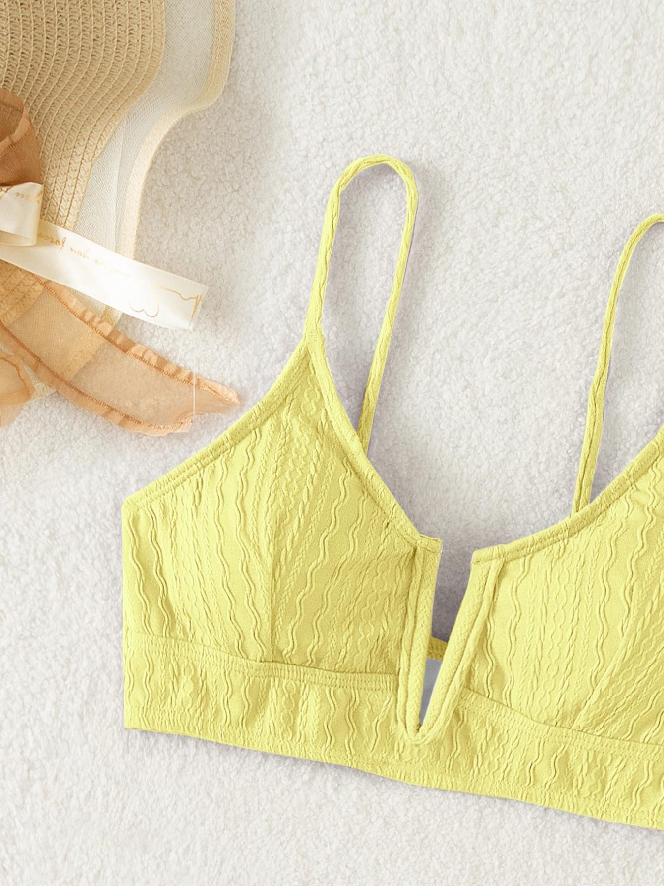 Women's Textured V-Wire Bikini Set 👙 Cross Overlap High Waist Tummy Control Bottoms | Padded Push Up Two Piece Bathing Suit | Trendy 2026 Summer Beachwear Vacation Essentials ✨Available in multiple colors