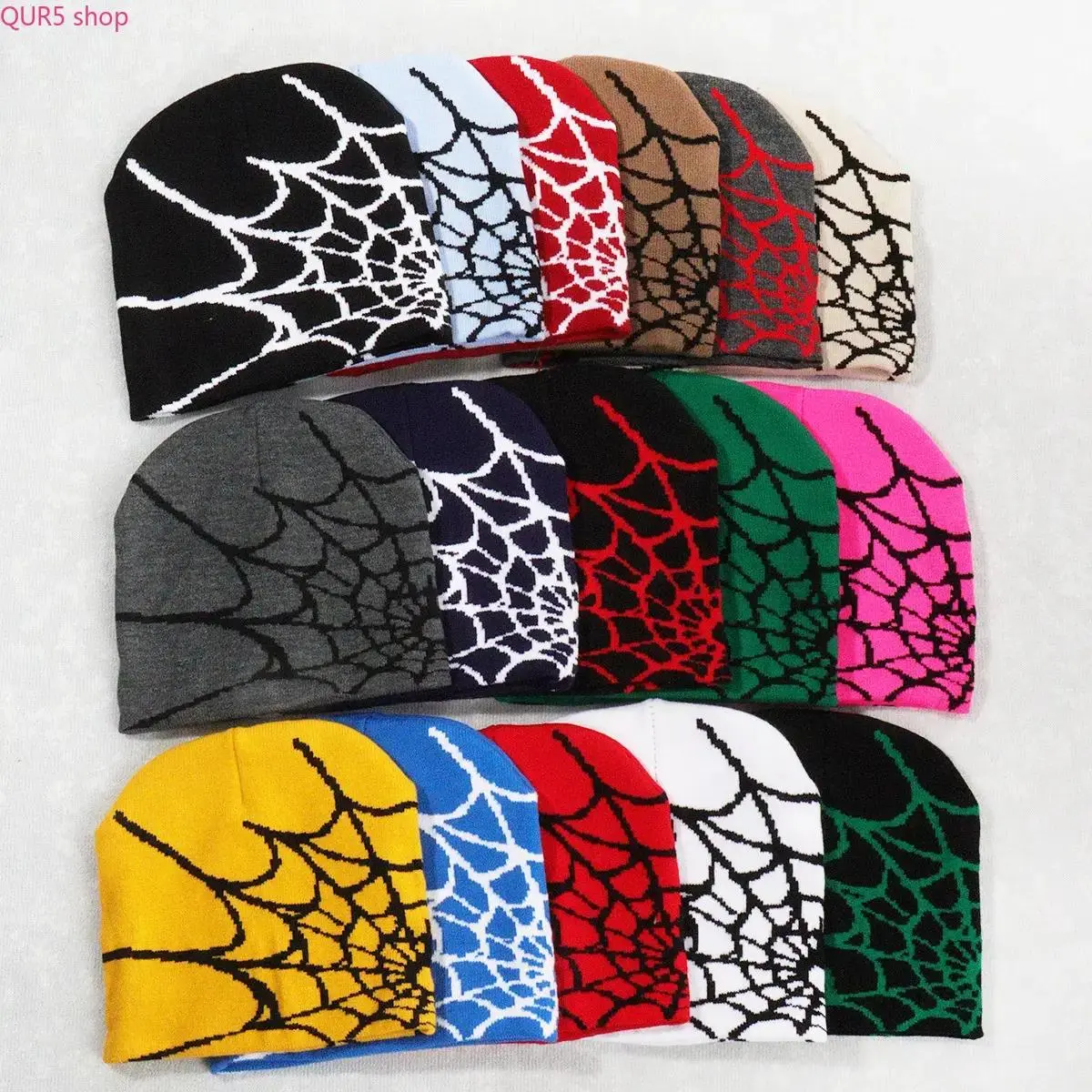2026 New Y2K Spider Web Jacquard Knitted Hat, Popular European American Winter Streetwear Cap, Fashion Personalized Warm Head Accessory For Daily Cold Weather Outfit And Trendy Casual Matching