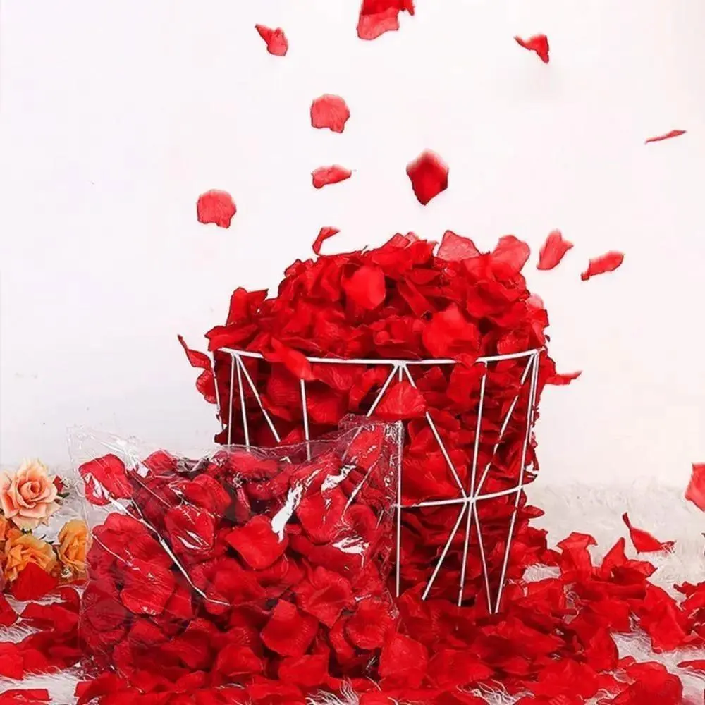 1000pcs Lightweight Polyurethane Realistic Fake Flower Petals Bulk Pack, Pollen-Free Long-Lasting Bag Accessory Charm for Wedding DIY Floral Arrangements, Birthday, Indoor Banquet Halls (Luggage & Bags Accessory for DIY Lovers)