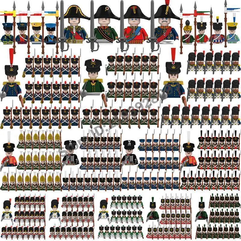 Unisex Medieval-Napoleonic War Military Building Blocks Set - ABS Plastic Brick Set with Imperial Governor General, French, British, Russian Marshal Soldiers, Historical Items for >6 Years Kids, 2026 Popular Toys