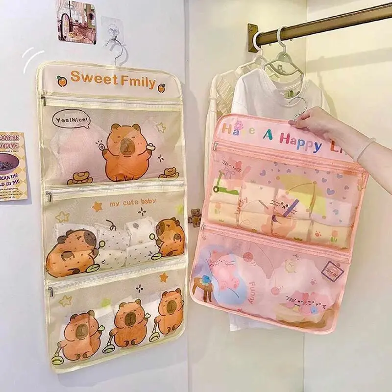 Wardrobe Clothes Storage Bags Underwear Underpants Bras Socks Hanger Organizer Closet Storage Bags Mesh Pouch Gadget Collect Bag
