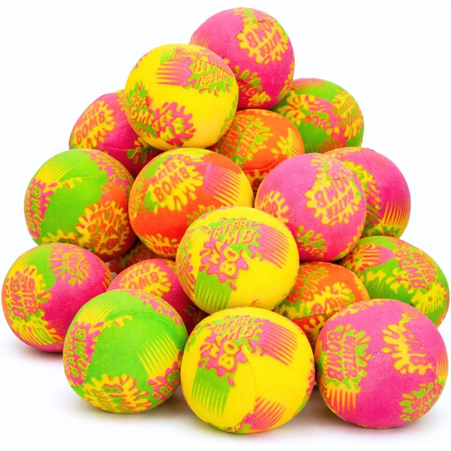 24 PCS Splash Water Balls with Mesh Bag, Kids Bulk Party Favor Games | 2" Mini Absorbent Balls for Swimming Pool Toys, Outdoor Summer Beach ActivitiesGift.