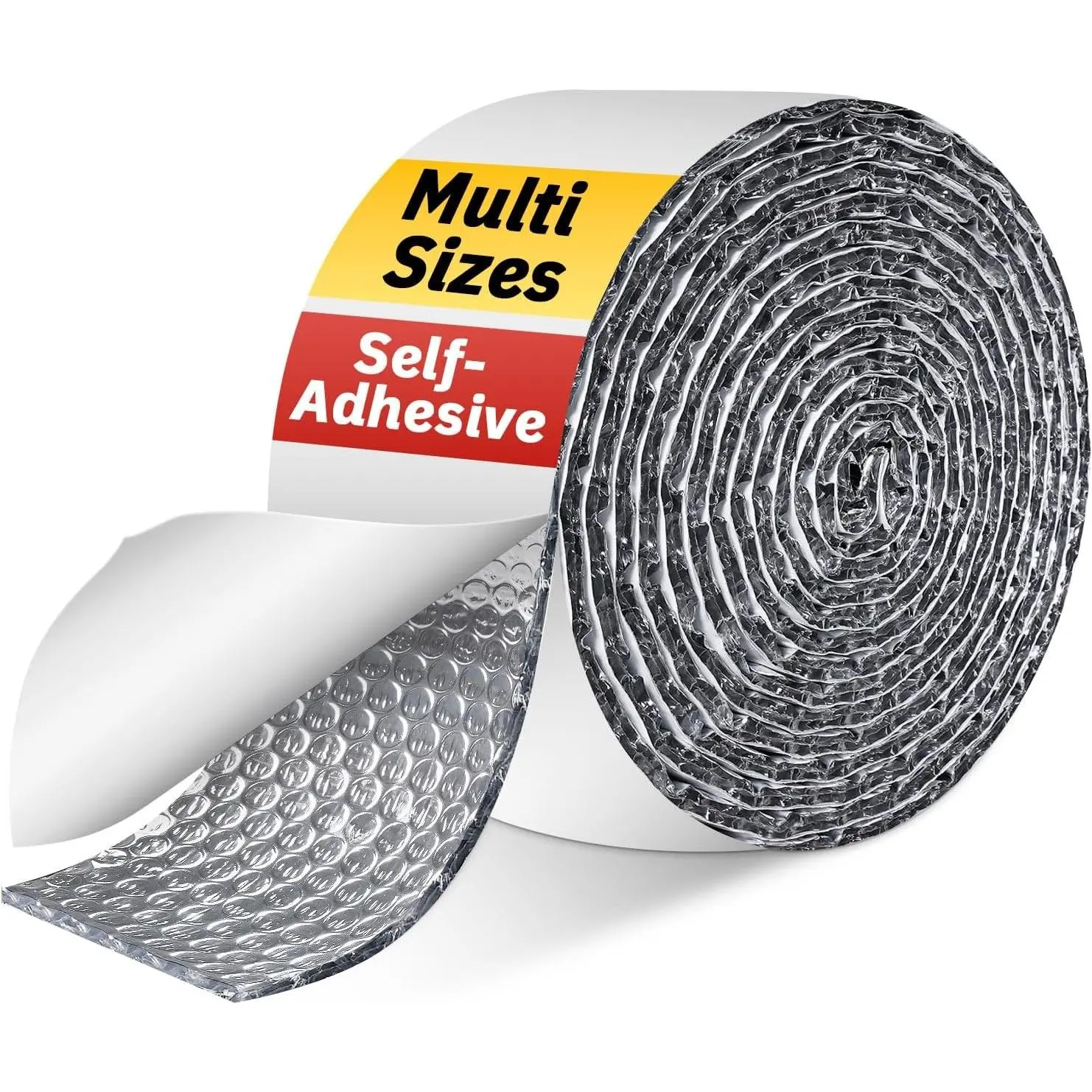 Reflective Foil Insulation Tape Self-Adhesive AC Pipe Insulation Wrap for AC Hose HVAC Duct Exhaust Hose Bubble Wrap Insulation for Weatherproof Attics Windows Garages - 4 inch